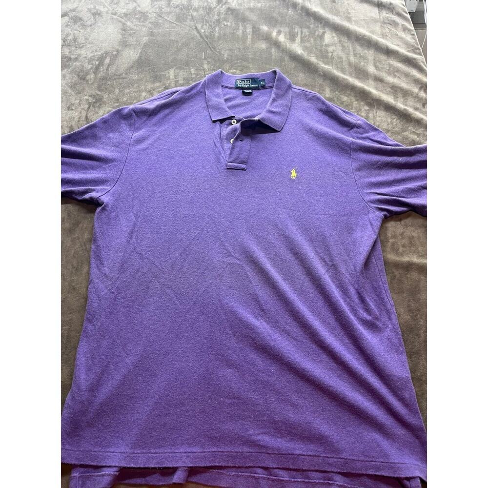 Ralph Lauren Polo Shirt XL Purple Yellow Pony  Classic‎ Preppy Mens